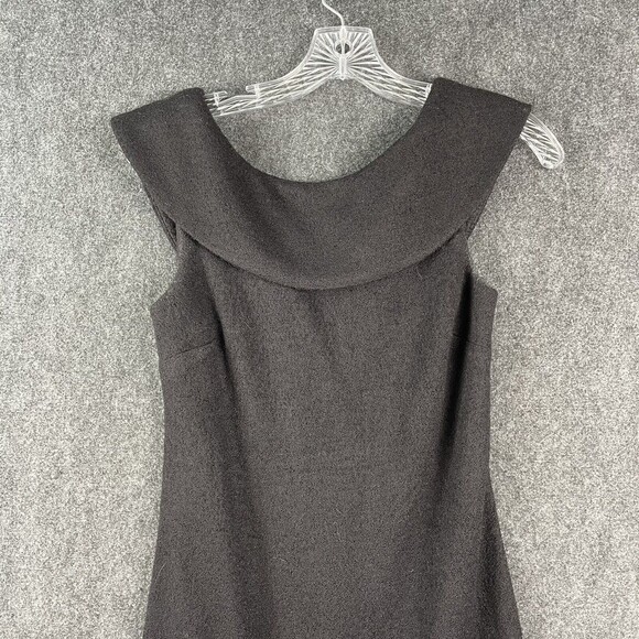 Banana Republic Black Italian Fabric Wool Knit Collared Sheath Dress Size 2 - Picture 2 of 8